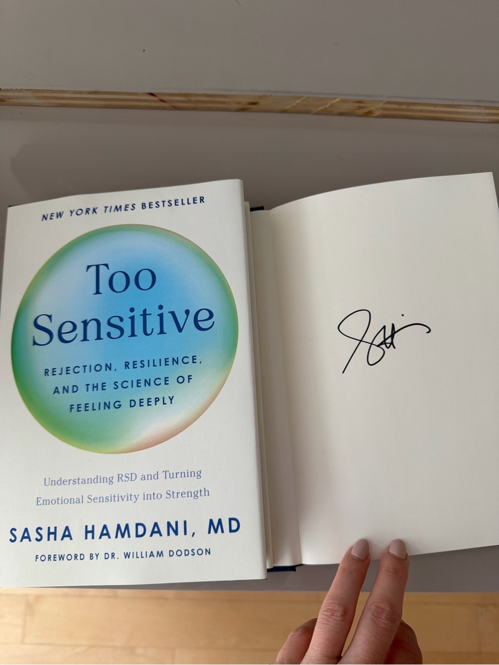 NWT SIGNED Too Sensitive by Sasha Hamdani- Signed Hardcover